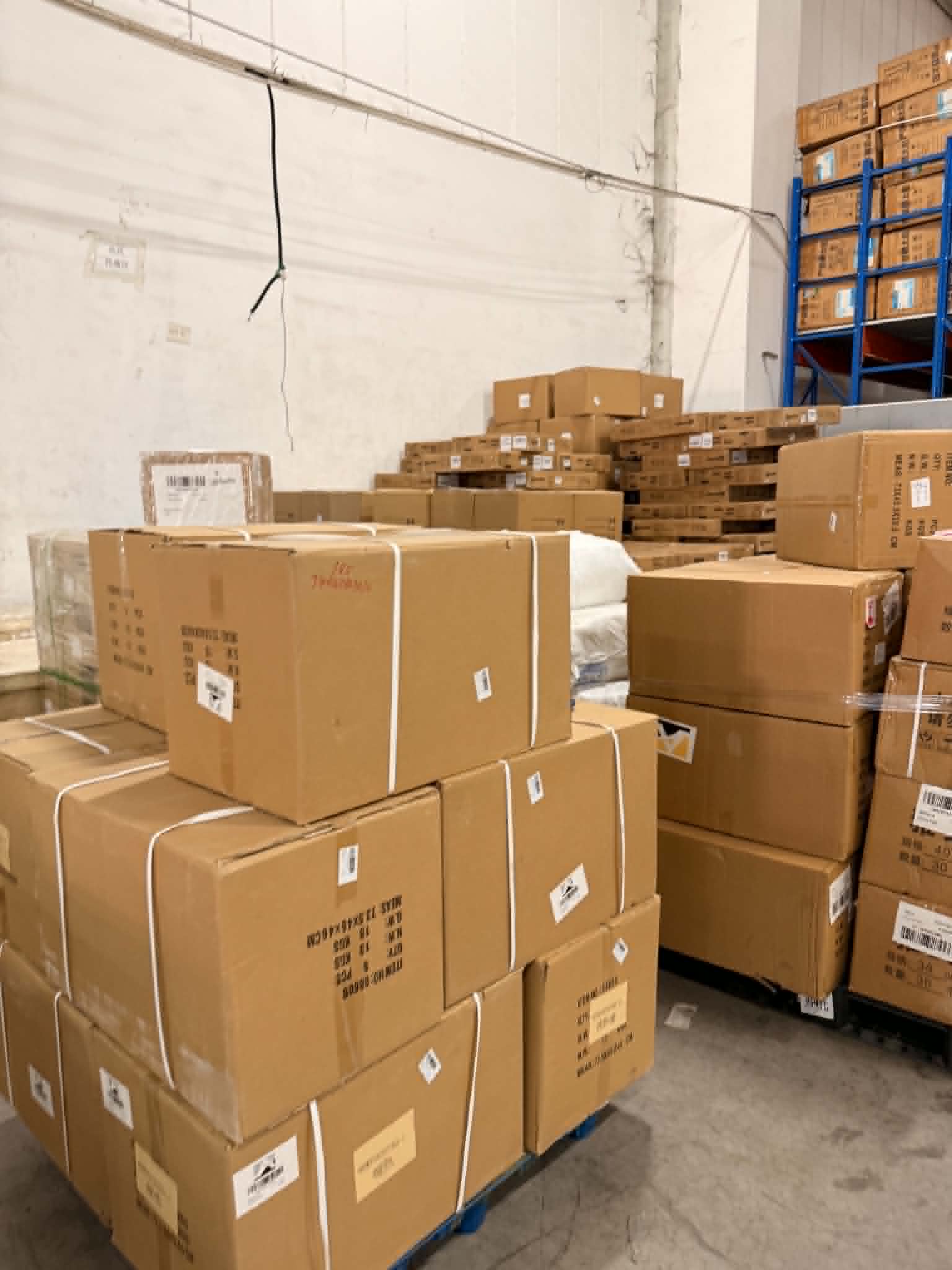 Warehouse cargo prepared for freight forwarding